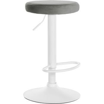 Taburete De Bar Ponte Tapizado En Terciopelo Gris 38.5x38.5x60 Cm Clp