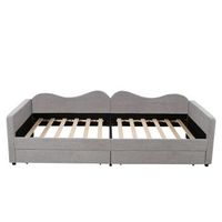 sofa cama 90x200cm con 2 cajones de terciopelo tiddy gris