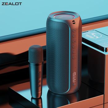 Máquina de Karaoke ZEALOT-S69M, sistema de altavoces portátil Bluetooth 5,3 con 1 o 2 micrófonos inalámbricos, regalos para cantar en familia en casa