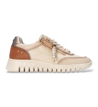 Carmela para mujer. 16424401-BEIGE Zapatillas de Piel 164244 beige (40), 3 a 5cm, Cordones, Cremallera, Casual