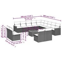 conjunto de sofa exterior combinacion de 14 piezas incluyendo cojines para sillas de mimbre artificial beige