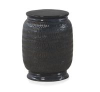 taburete mesita auxiliar de ceramica azul oscuro