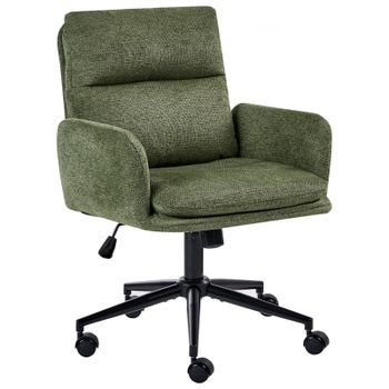 Silla De Oficina Tapizada En Tela Giratoria Ajuste De Altura Del Asiento Verde Constantia