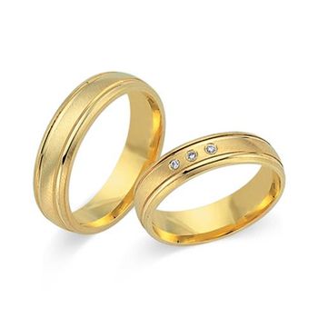 Alianzas 18 quilates oro amarillo 3 diamantes