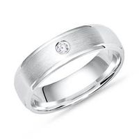 anillo liso plata 925 circonita mate 5mm