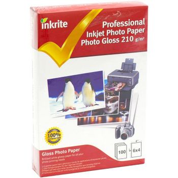 Inkrite PhotoPlus Professional Paper Photo Gloss 210gsm 6x4 (100 sheets)