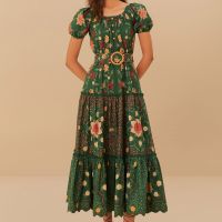 farm rio pineapple garden cotton maxi dress - xl