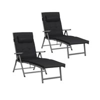 tumbona plegable aluminio inoxidable negro