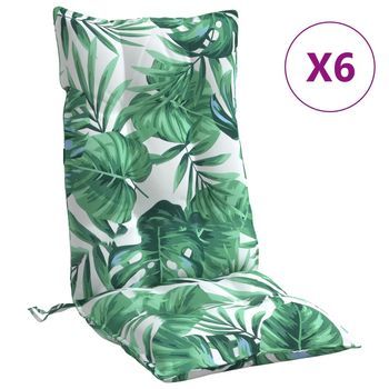 Cojines Silla Respaldo Alto 6 Unidades Tela Oxford Estampado Hojas