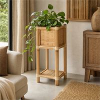 soporte para macetas de bambu natural 35x35x76 cm