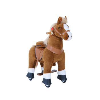 Ponycycle Pony De Montar Marrón Con Pezuña Blanca Modelo Grande Para Niños De 4 A 9 Años