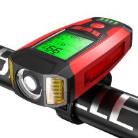 bikight 3-en-1 350lm luz de bicicleta cob  bocina usb lampara  medidor de velocidad pantalla lcd 5 modos faro de bicic
