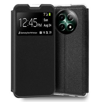 Cool Funda Flip Cover Liso Negro para Realme 12 5G/12x 5G