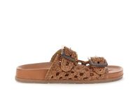 sandalias tipo pantuflas de piel trenzada con hebillas y plantilla moldeada tan 40