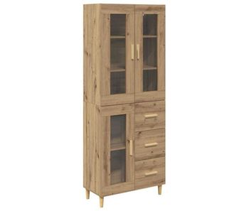 Aparador alto - mueble de almacenamiento con cajón roble artesanal 69,5 x 34 x 180 cm es432