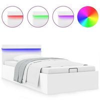 cama canape hidraulica con led sin colchon blanco 90x200 cm vidaxl