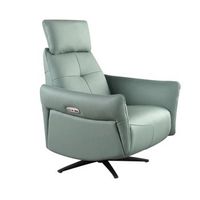 sillon relax giratorio piel verde turquesa angel cerda 5174 81x90x110