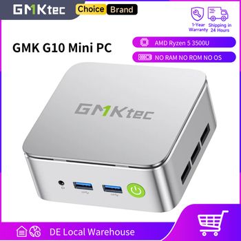 Mini PC GMKtec G10 con AMD Ryzen5 3500U (Supera a N150/N97), Barebone, LAN NIC de 2.5 GbE, HTPC, Mini Ordenador Proxmox, Triple Pantalla 4K, WiFi 5