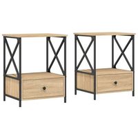 mesitas noche 2 uds madera ingenieria roble sonoma 50x41x65 cm vidaxl