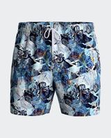 banador short con estampado tropical
