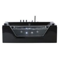banera de hidromasaje negro plata con led de acrilico sanitario y vidrio individual 150 x 71 cm samana