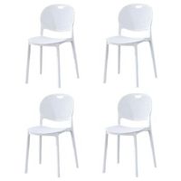 pack 4 sillas de plastico blancas respaldo perforado asiento curvado  tonengo