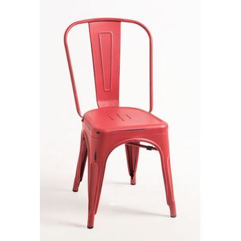 Pack 2 Sillas Torix Vintage De Acero Reforzado 86*36*48 Cm - Rojo Vintage