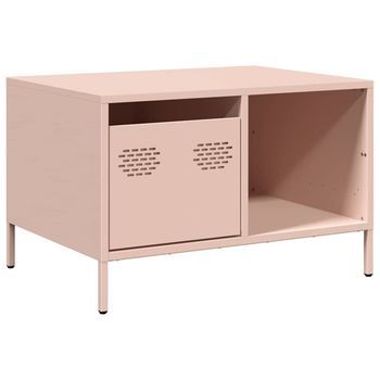 Mesa De Centro Acero Laminado En Frío Rosa 68,5x50x43,5 Cm Vidaxl