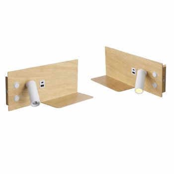 Pack apliques lectura izq/der metal y madera
