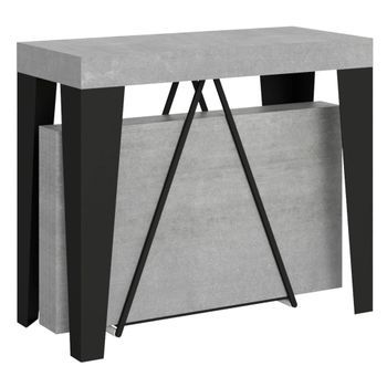 Consola Extensible 90x40/300 Cm Algo Cemento Estructura Antracita