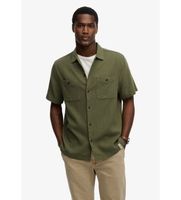 superdry para hombre m4011123a camisa merchant textured verde xl casual algodon manga corta