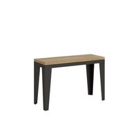mesa tipo libro 120x4590 cm flame double roble natural estructura antracita