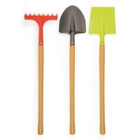 set de 3 herramientas de jardin infantil ecoiffier 70 cm pala azada y rastrillo