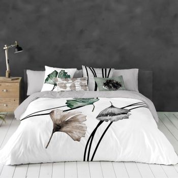 NATURALS - Funda Nórdica Estampada - 100% Algodón Extra Suave - Incluye Funda Nórdica + 1 o 2 Fundas de Almohada - Fabricado en España - Modelos Florales - Cama 90/135/150/180