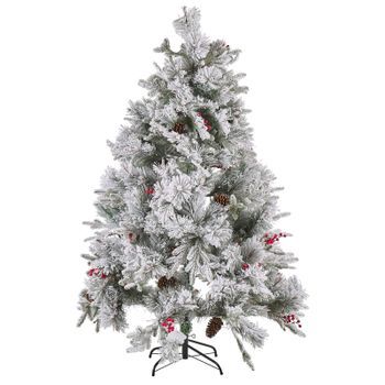 Árbol De Navidad Verde Material Sintético 180 Cm Efecto Nieve Planta Artificial Decoración Hogar Masala