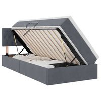 cama con almacenamiento gris oscuro 100 x 200 cm terciopelo vidaxl