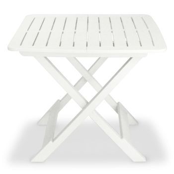 Conjunto Mesa Y Sillas Jardin Bistró Plegables 3 Uds Plástico Blanco