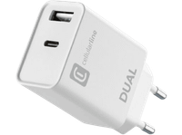 cargador movil - cellularline multiport 20 w usb y tipo c de doble puerto para apple carga simultanea blanco