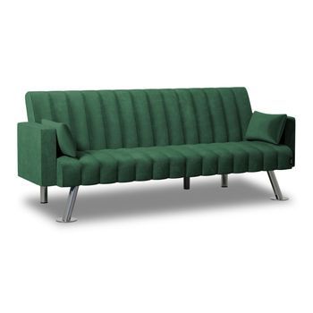 Sofá Cama Verde 3 Plazas Acolchado Nalui One Lines