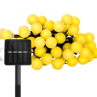 aigostar guirnaldas luces exterior solar 12m 50led guirnaldas solares luces decorativas con 8 modos 2700k ip65 guirnalda solar exterior para jardin terraza patio navidad blanco lechoso