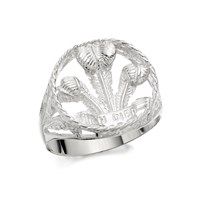 Silver Prince Of Wales Feathers Ring - F4953-Y