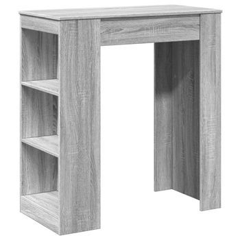 Mesa Alta Bar Con Estantes Madera Gris Sonoma 95x47x103,5 Cm Vidaxl