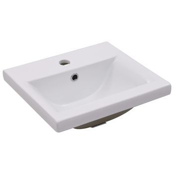 Lavabo Encastrado De Cerámica Blanco 42x39x18 Cm Vidaxl