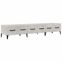 mueble de tv madera contrachapada gris hormigon 150x345x30 cm vidaxl