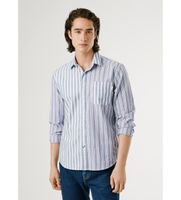 pepe jeans para hombre pm3090826 camisa cleveland azul m casual algodon manga larga