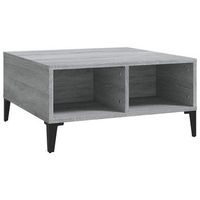 mesa de cafe - mesa de centro madera de ingenieria gris sonoma 60x60x30 cm