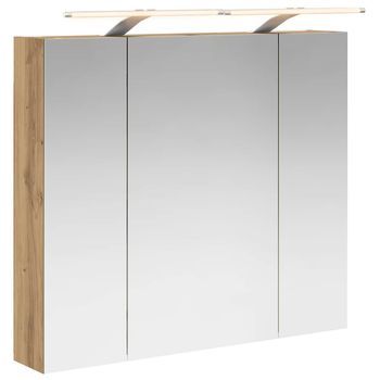 Armario Con Espejo De Baño Roble Artisan 80 X 14.5 X 70 Cm Vidaxl