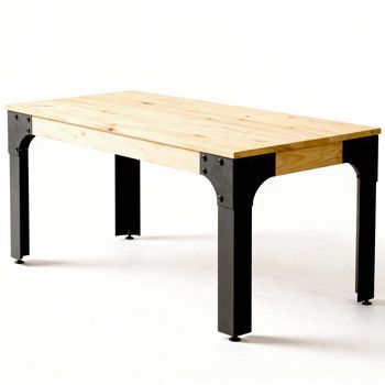 Mesa De Centro Boston 100x80x46cm Estilo Industrial En Madera De Pino Natural Y Acero Negro Boxfurniture