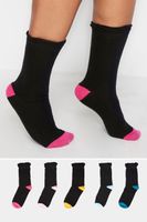yours juego 5 pares negros con puntera y talon de colores