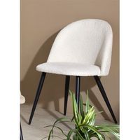 silla egina alpaca blanco roto con patas negras 51x51x75 cms